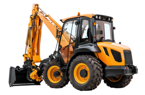 Orange and black excavator