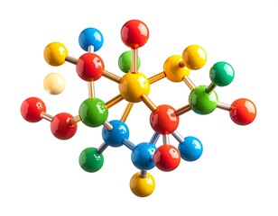 Obraz premium Colorful molecular structure on white background