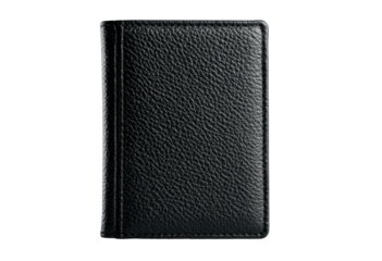 Black leather wallet, rectangular shape