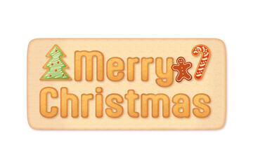 クッキー生地で作ったメリークリスマスベクターイラスト