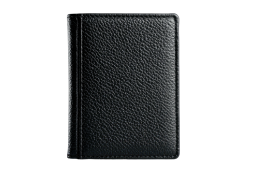 Black leather wallet, rectangular shape