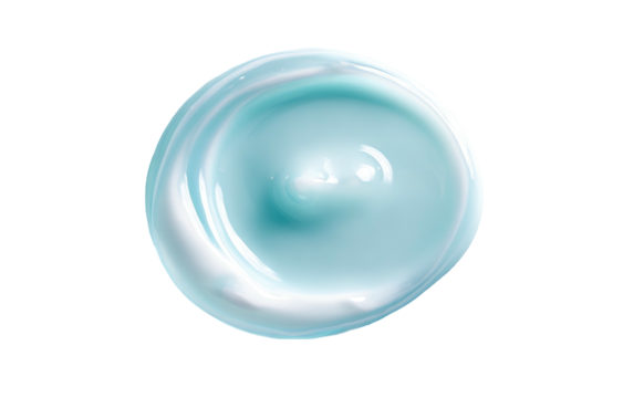 Light blue and white cosmetic product smear