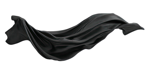 Draped black fabric