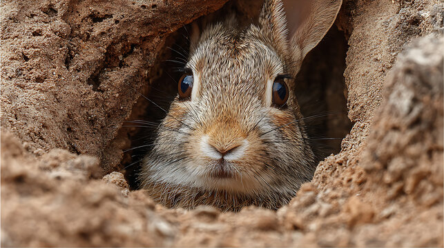 View of a rabbit from the burrow it has dug (3)