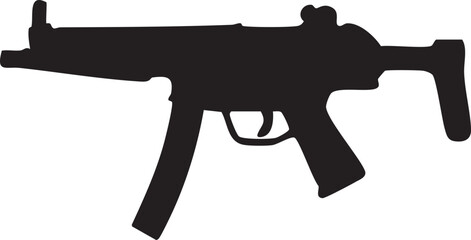Submachine gun silhouette (Uzi, MP5)