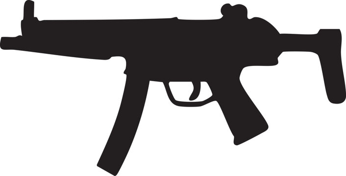 Submachine gun silhouette (Uzi, MP5)