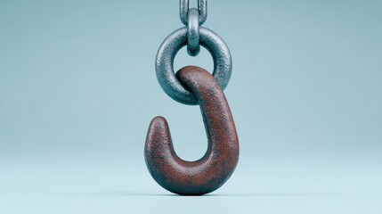 Obraz premium A rusty chain link with a hook on it
