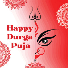 Durga Puja Illustration and greeting card. 