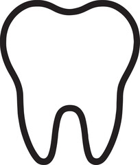 Tooth outline silhouette icon, dental health and hygiene symbol for dentistry, clinic, and oral care design.
