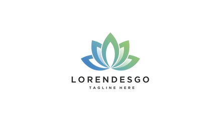 Abstract lotus flower logo design