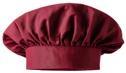 Burgundy chef's hat, close-up