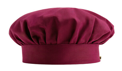 A deep maroon chef's hat