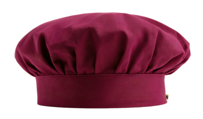 A deep maroon chef's hat