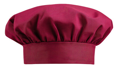 A deep burgundy chef's hat
