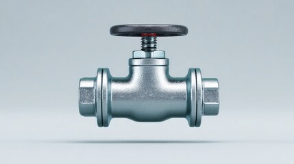 A silver pipe with a black cap on top