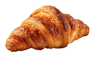 Golden brown croissant, isolated
