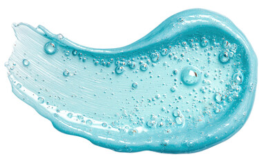 Light teal cosmetic smear with bubbles
