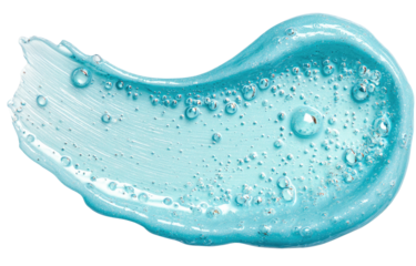 Light teal cosmetic smear with bubbles