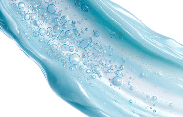 Light blue cosmetic product with air bubbles
