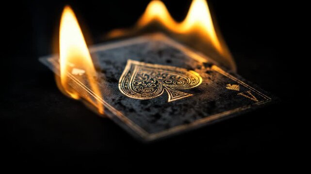 Burning Playing Card