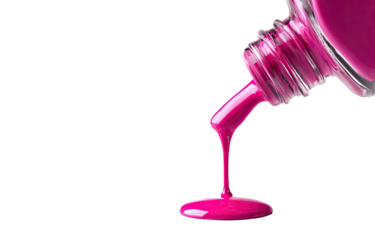 Pink nail polish pouring