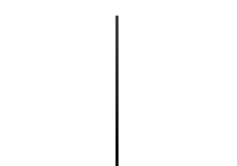 A perfectly precise matte black vertical line, a pure digital vector graphic, centered on an expansive transparent background with copy space, soft studio light, concept of minimalist accuracy