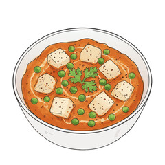 Paneer Butter Masala Dish Illustration 