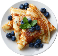 Blueberry Pancakes on Plate