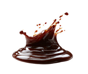 Dark brown liquid splash on black background