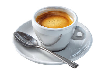 Espresso in a white cup and saucer