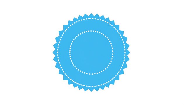 Light-blue circular badge with dotted outlines