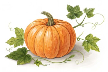 Fresh pumpkin on white background