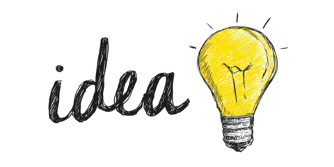 Hand-drawn idea lightbulb