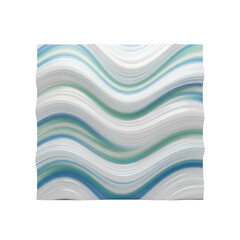 A pristine, undulating abstract panel with soft pastel blue, seafoam green & pearlescent white gradients, highly polished & iridescent, isolated on a transparent studio background, modern art concept