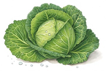 Fresh cabbage on white background