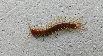 Fototapeta premium Centipede on light surface