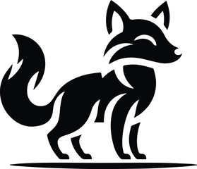 Fox in Black & White – Minimalist, Artistic, Wildlife Silhouette