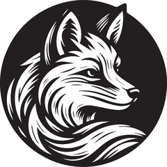 Fox in Black & White – Minimalist, Artistic, Wildlife Silhouette