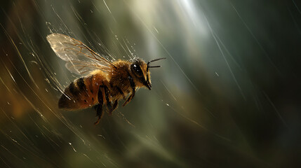 Solo bee navigating a windstorm with determination (2)