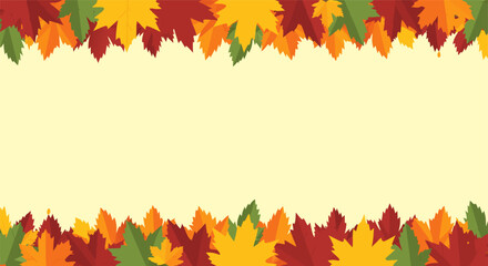 Seasonal fall background with a decorative border of autumn leaves and plenty of copy space for your message, vector illustration. 5