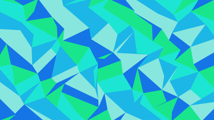 Abstract low polygon colorful background in shades of blue and green