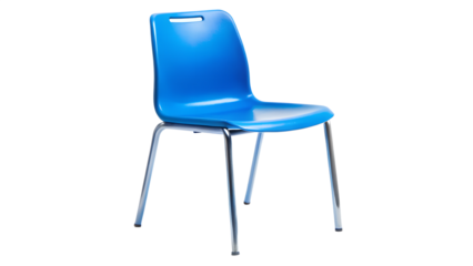 Modern blue chair isolated on transparent background, a stylish and comfortable seating option for any contemporary space, perfect for home or office use