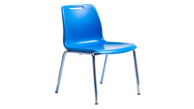 Modern blue chair isolated on transparent background, a stylish and comfortable seating option for any contemporary space, perfect for home or office use