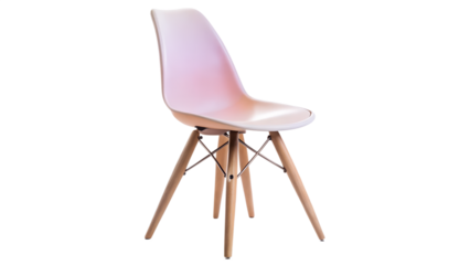 Elegant pink chair isolated on transparent background, a stylish and comfortable seating option that adds a touch of modern sophistication to any interior space
