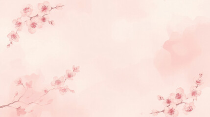 Soft Sakura Floral Japanese Background on Washi Paper