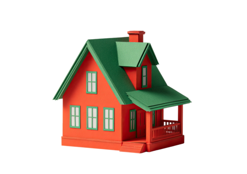 A small, stylized model house