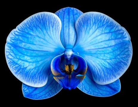 Vibrant blue orchid close-up