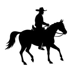 Cowboy riding horse silhouette