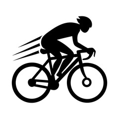 Cyclist riding fast, silhouette, motion effect
