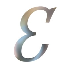 Elegant pastel brushstroke letter E with fluid motion and soft hues, ideal for modern logos and artistic typography projects.